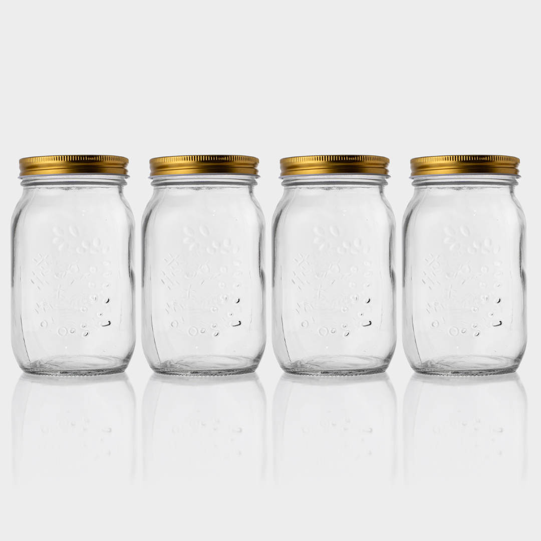4x 1000ml Glazen