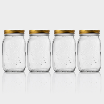 4x 1000ml Glazen