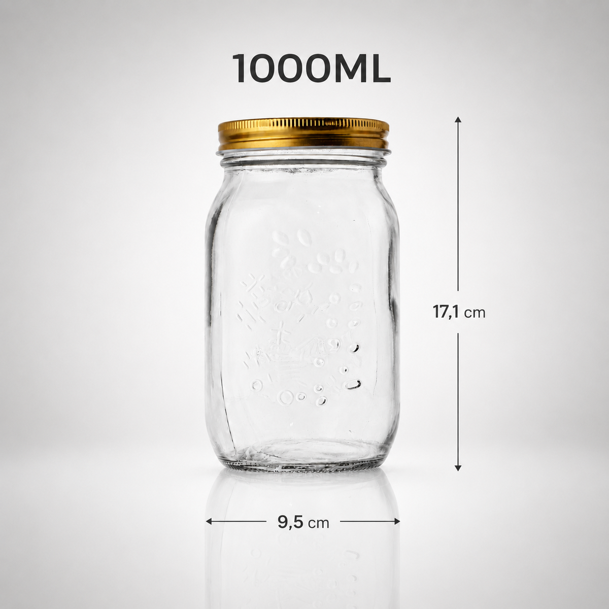 4x 1000ml Glazen
